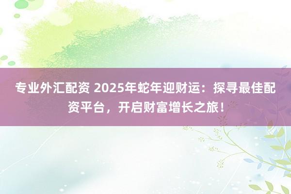 专业外汇配资 2025年蛇年迎财运：探寻最佳配资平台，开启财富增长之旅！