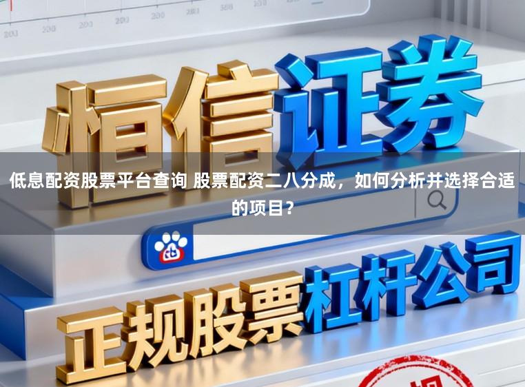 低息配资股票平台查询 股票配资二八分成，如何分析并选择合适的项目？